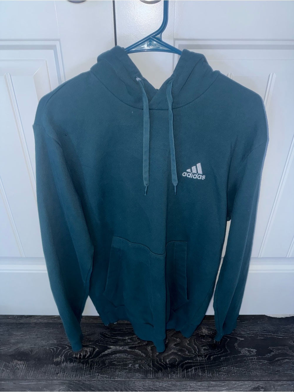 adidas Teal Green Hooded Sweatshirt with Front Pocket